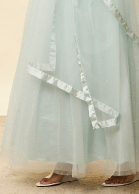 Baby Blue Rhinestone Embellished Gown image number 3